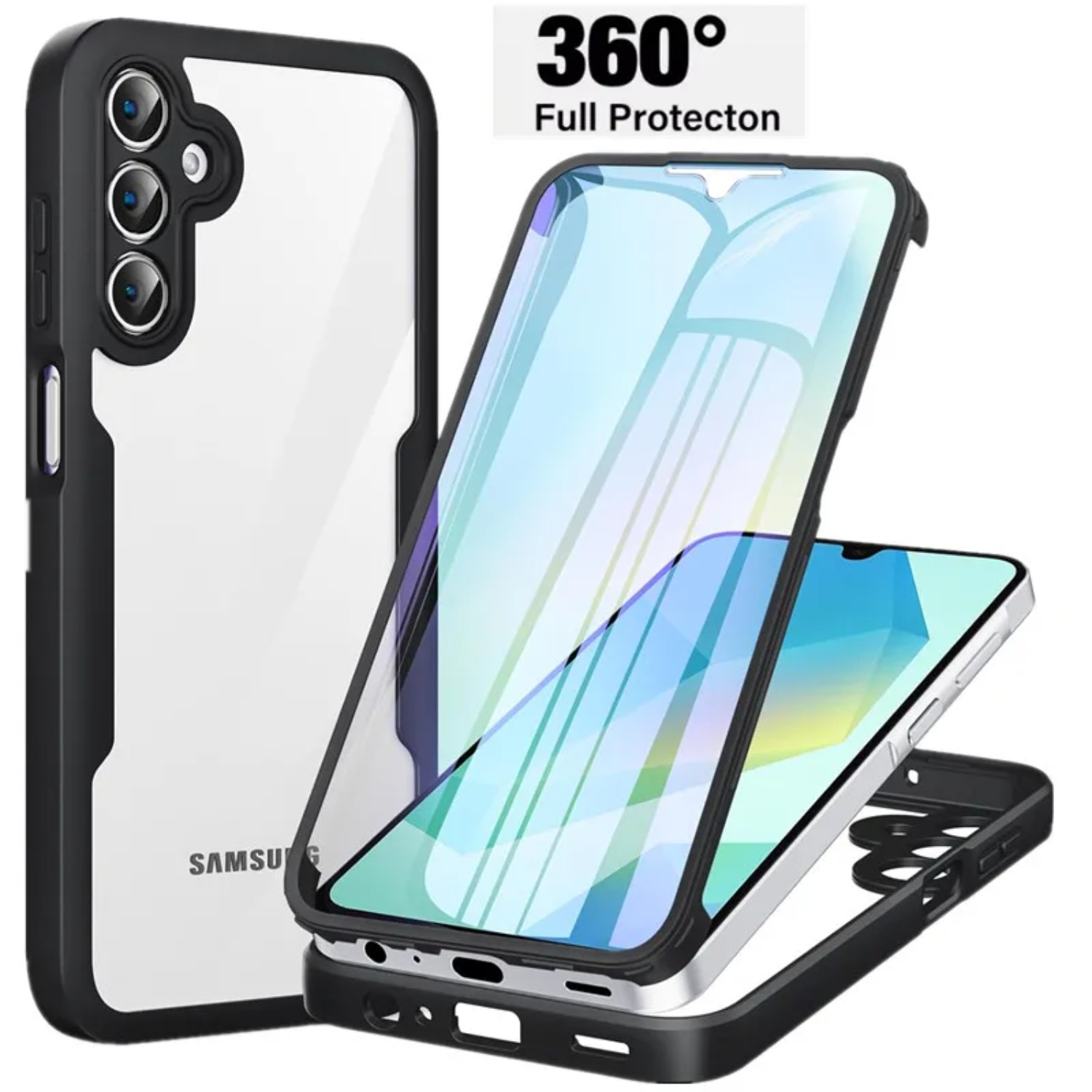 Heavy Duty 360 Full Body Protective Case - Hochleistungs-Transparent 360° ° Ganzkörperhülle für Samsung