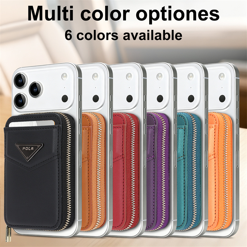 Leather Wallet Card Holder Phone Cover - Reißverschluss-Brieftasche Kartenhalter Hülle für Apple iPhone
