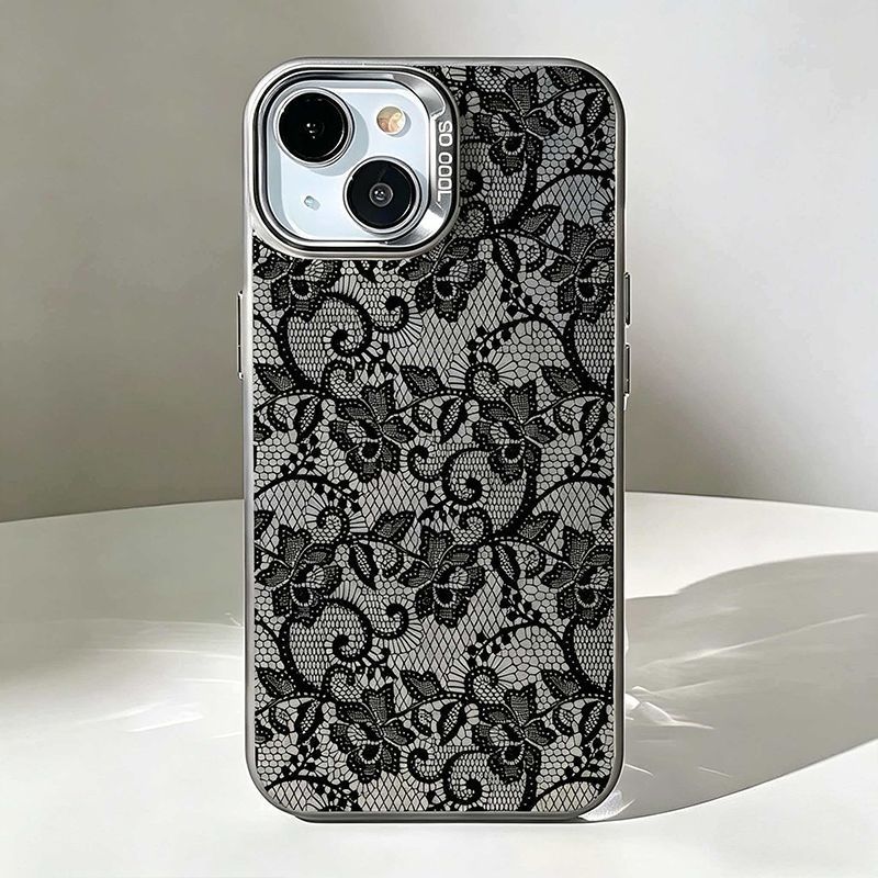 Vintage Floral Pattern Soft Case - Vintage Schwarze Spitze Blumenmuster Rosen Handyhülle