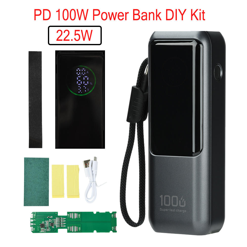 Power Banks - PD 100W Schnelllade-Powerbank-Kit 4-Zellen 21700 Batteriegehäuse