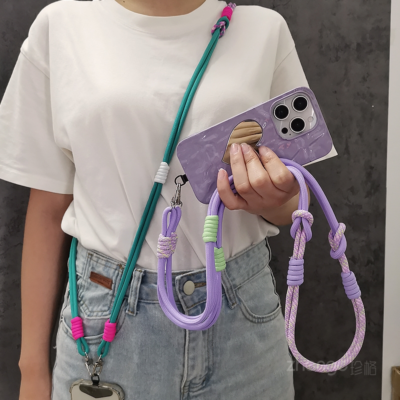 Crossbody Lanyard Neck Strap Case - Handy-Lanyard, Umhängetasche, gewebter Riemen, lang, abnehmbares