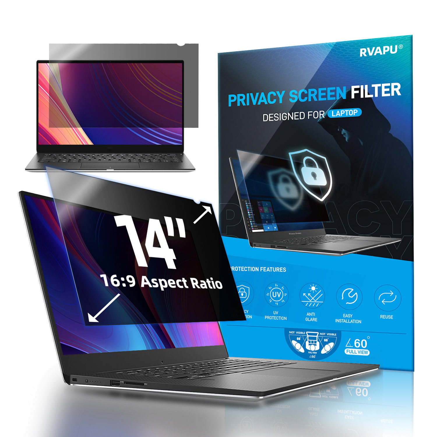 Matte Anti Glare Screen Protector - Für Laptop 14 Zoll Privatsphäre Anti-Peep/Spy