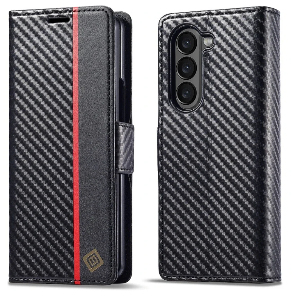 Luxus Carbon Fiber PU Leder Ab – Leather Wallet Card Holder Phone Cover Bewertung und Preis