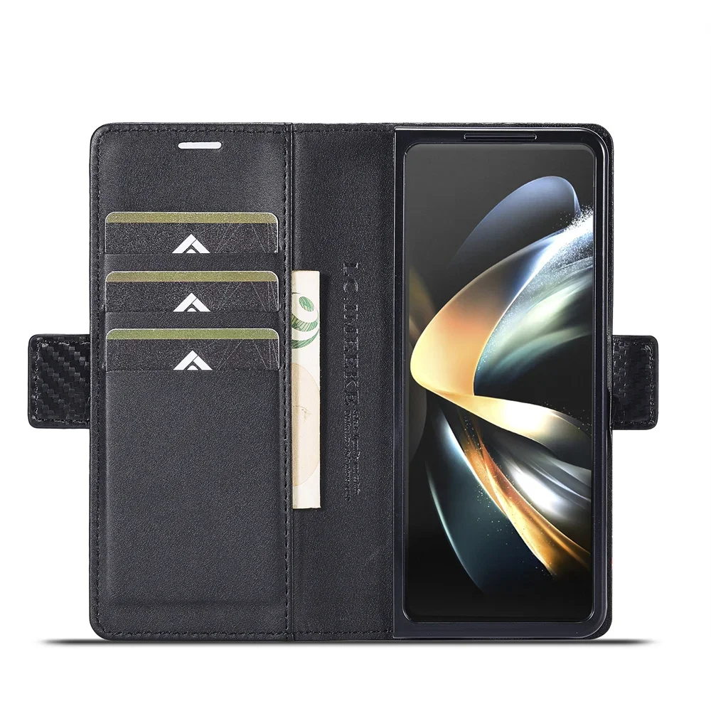Luxus Carbon Fiber PU Leder Ab – Leather Wallet Card Holder Phone Cover Bewertung und Preis