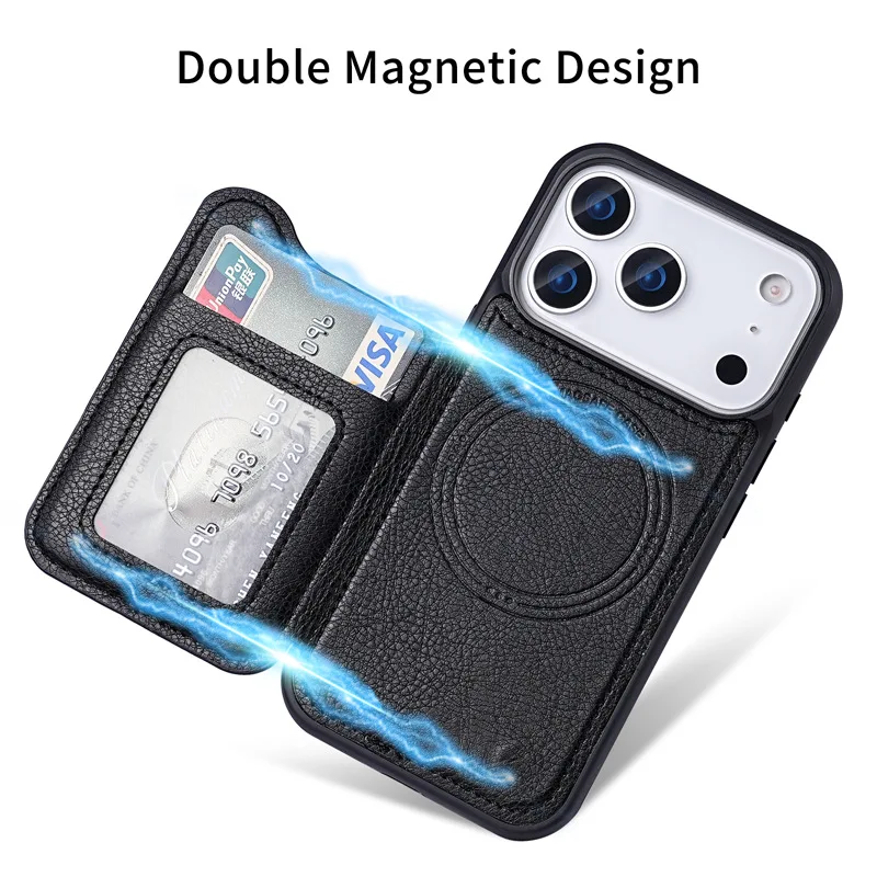 Für Magsafe Magnetische Flip L – Leather Wallet Card Holder Phone Cover Bewertung und Preis