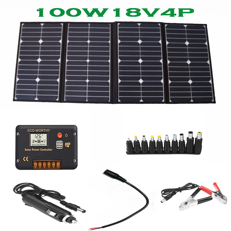 Tragbares 100-Watt-Falt-Solarp – Chargers Bewertung und Preis