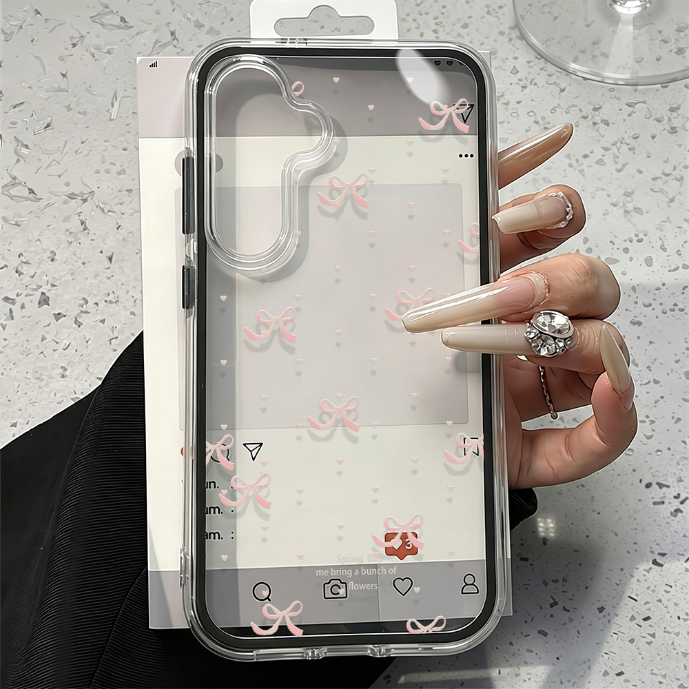 Süße Rosa Schleife Weiche Hand – Clear Shockproof Bumper Case Bewertung und Preis