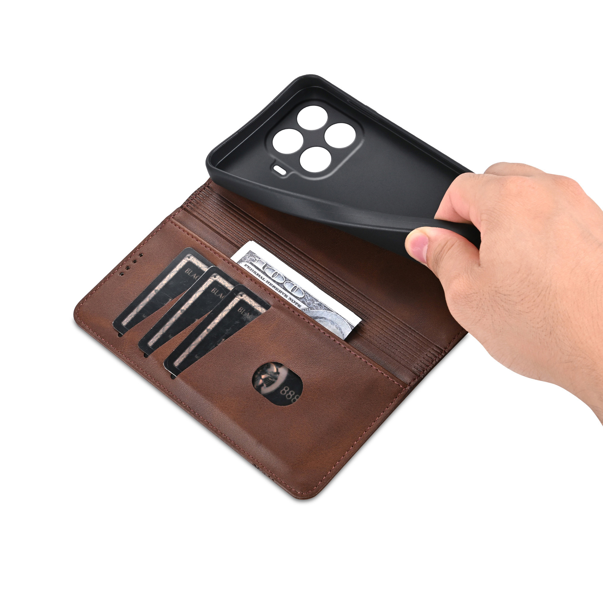 Business Flip Leder-Handyhülle – Leather Wallet Card Holder Phone Cover Bewertung und Preis