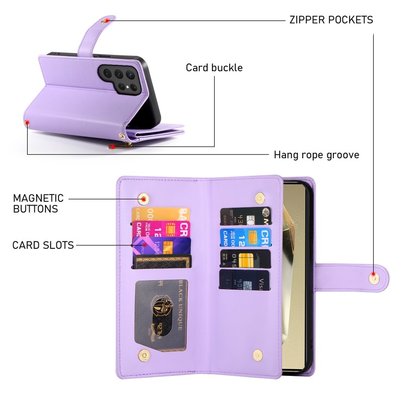 Reißverschluss-Crossbody-Handy – Leather Wallet Card Holder Phone Cover Bewertung und Preis